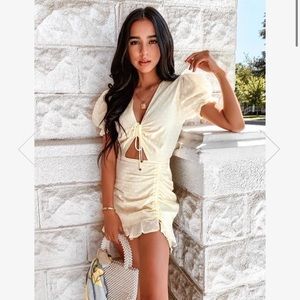 DITSY MINI DRESS - LEMON Brand : Herempire